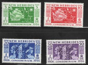 New Hebrides (British) Scott 78-81 MH* 1956 stamp set