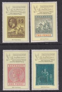 1990 Barbados Stamp World London set of four MNH Sc# 777  / 780 CV $13.10