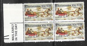 US#1551 10c Christmas  Mail Early Block of 4 (MNH) CV $1.00