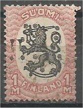 FINLAND, 1917, used 1m dull rose & blk, Helsinki Issue Scott 101