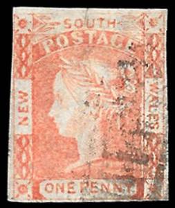 1854 NEW SOUTH WALES SC# 23 USED Ng CV $80 SOUND