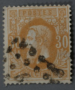 Belgium #34 Used Fine Classic Dots Cancel w/ Number HRM Good Color