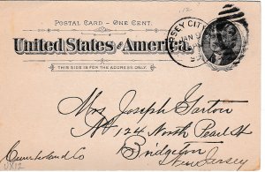United States # UX12, Jefferson Postal Card, Used  in 1895