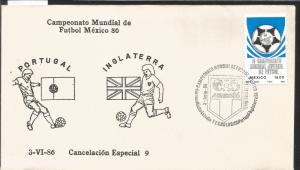 J) 1983 MEXICO, PORTUGAL-ENGLAND, BALL, SPECIAL CANCELLATION, II WORLD YOUTH FOO