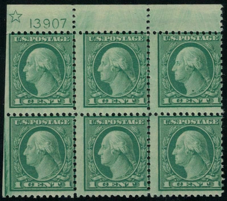 MALACK 545 Fine OG Hr, plate block of 6, usual Fine ..MORE.. pb3185