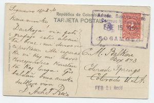 1910 Colombia to USA postcard Esperanto message [y7169]