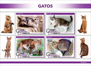 Guinea-Bissau - 2022 Cat Breeds, Scottish Fold - 4 Stamp Sheet - GB220204a