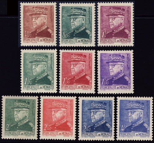 Scott #182-90 Prince Louis II MNH