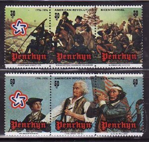 Penrhyn -Sc#79-80- id7-unused NH set-American Bicentennial-1976-