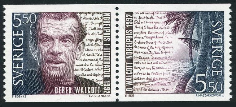 Sweden 1983-1984a,MNH.Mi 1752-1753. Derek Walcott,Nobel Laureate in Literature.