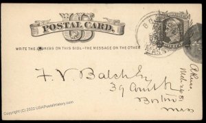 USA 1800s Boston Mass Negative Numeral Fancy Cancel Cover 94927