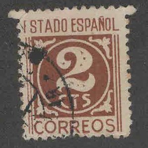 SPAIN Scott 663a Bister brown 1948 stamp