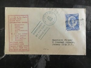 1934 Niuafoou Tonga Toga Tin Can Canoe Mail Cover to Jersey NJ USA