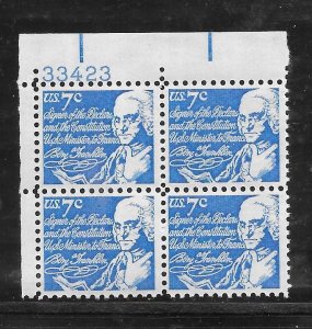 #1393D MNH Plate Block Shiny Gum