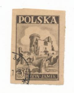 Poland 1946 Scott 392 Imperf. used - 5z, Bedzin Castle