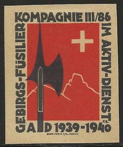 Switzerland 1939-45 WWII Feldpost Soldier INFANTRY Local Vignettes F/VF-HR