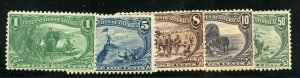 US SCOTT #285,288,289,290,291, Mint-F-VF-OG-HH Disturbed Gum (DFP 2/2/20)