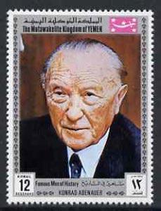 Yemen - Royalist 1969 Famous Men of History 12b Adenauer ...