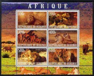 BURUNDI - 2009 - African Animals  - Perf 6v Sheet #1 - Mint Never Hinged