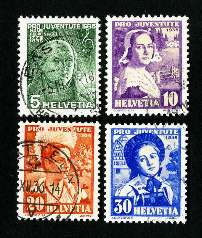 Switzerland Stamps # B81-4 VF Used Scott Value $45.30