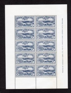 HERM: 1954 1/- COMPLETE MINT SHEET OF 10