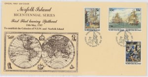 Norfolk Island 417-420 1987 Bicentennial. Ships. U/A FDC.