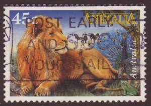 Australia 1996 Sc#1544, SG#1630 45c Animalia, Lion USED-VG-NH.