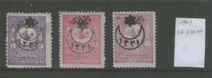 Turkey 1915 War Issues Overprinted on 1901 postage stamp IsF510-512 set MH-VF