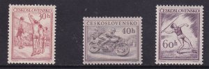 Czechoslovakia #611-613  MNH 1953 sports