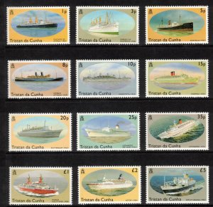 TRISTAN DA CUNHA 1994 Ships; Scott 535-46, SG 553-64; MNH