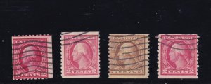 US Washington Franklin coils #442/444/446/453; SCV=$280.00  (106S)