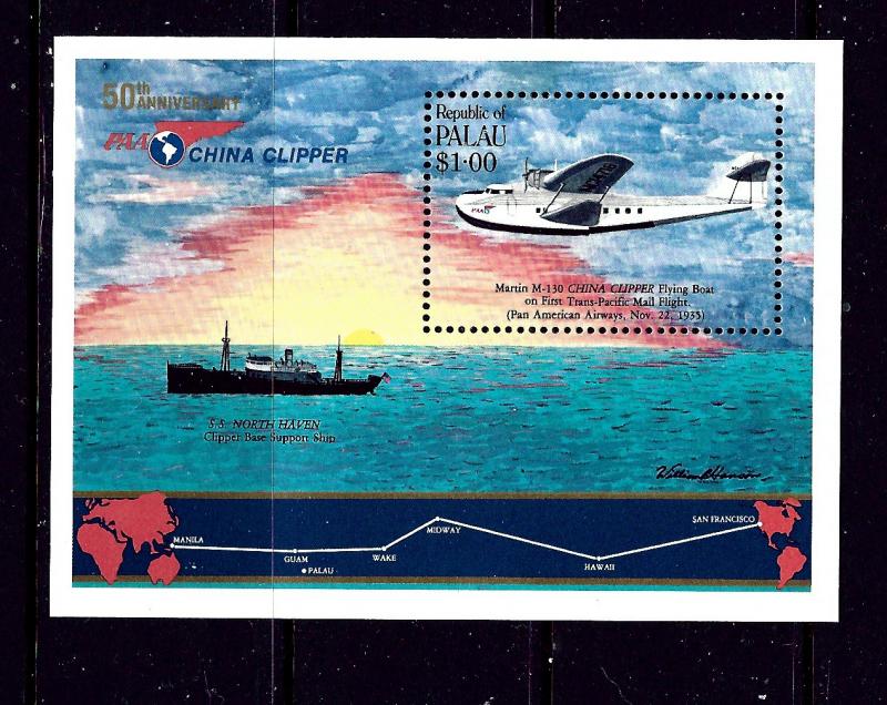 Palau 94 MNH 1985 China Clipper Anniversary S/S