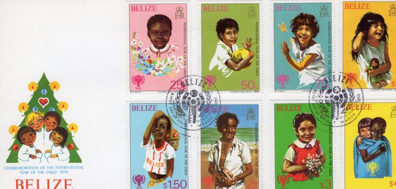 Belize 1980 Sc#490/497 Year of the Child ICY Set (8) Official F.D.C.