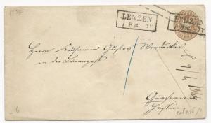 German States Prussia Mi #GAA17 Postal Stationery Cover Lenzen