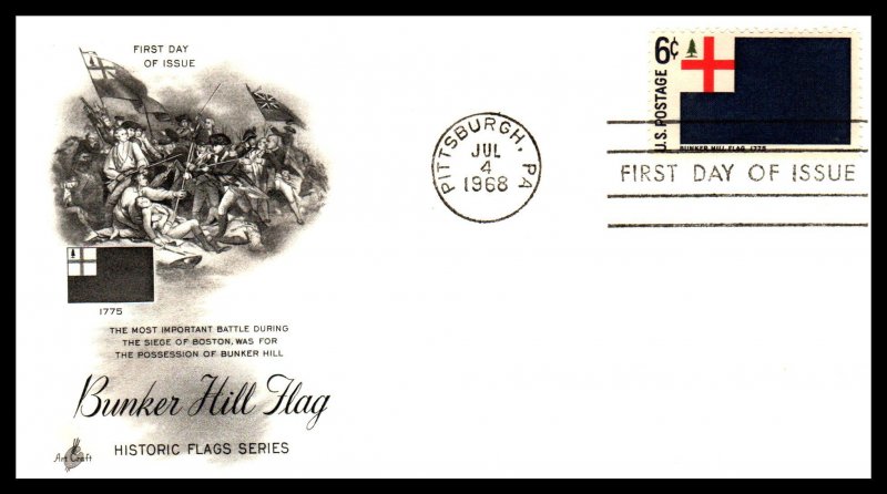 US 1345-1354 Flags Artcraft Set of Ten U/A FDC