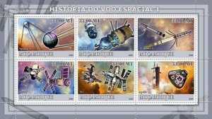 MOZAMBIQUE - 2009 - Space #1,  Satellites - Perf 6v Sheet - Mint Never Hinged