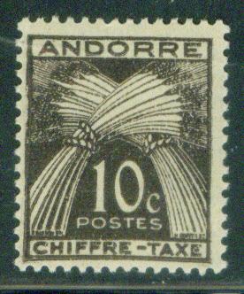 French Andorre Scott J21 MH* postage due stamp  CV $0.75