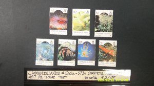 Cayman Islands 1987 SeaLife Re-Issue Scott# 562a-573a complete MNH XF