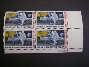 Scott C76, 10c Moon Landing, PB4 #31400 LR, MNH Airmail Beauty