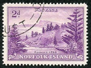 Norfolk Island SG4a1956 2d Reddish Violet on WHITE PAPER Fine Used