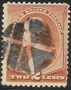 US 210  Used - George Washington - Wedge Fancy Cancel