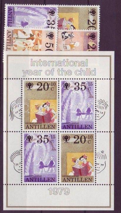 Netherlands Antilles stamp International year of children set + block WS20958