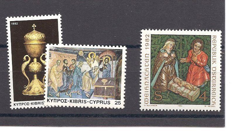 1982 CHRISTMAS CYPRUS AUSTRIA  MNH SET