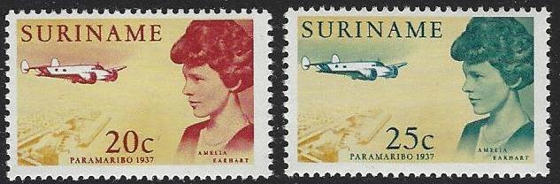 Suriname #345-346 MNH Full Set of 2 Amelia Earhart