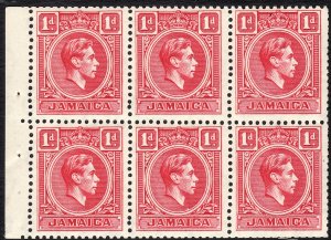 1938 - 1951 Jamaica KGVI King George VI MNH 1p booklet pane Sc# 117a CV $19.20