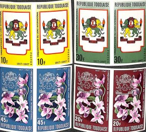 Togo 1967, Lions club, 4v, imperforated pairs, MNH