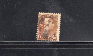 CANADA #39 1872 6c QUEEN VICTORIA FANCY CANCEL F-VF USED