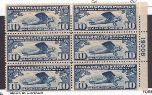 U.S.: Sc #C10, 10c Lindbergh Air Mail, PB/6, MNH (F32205)