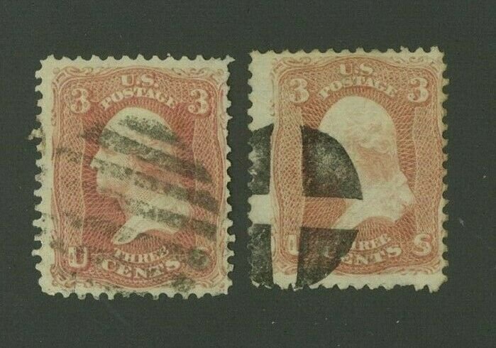 US 1867 3c lake red Washington Scott 88a with E grill, Value = $80.00