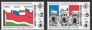 SEYCHELLES SG760/1 1989 FRENCH REVOLUTION  MNH